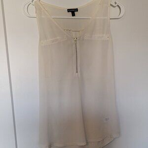 White Express Sleeveless Blouse, XS